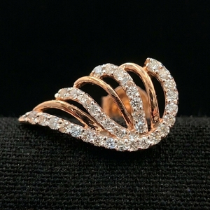 Diamond Clover Stud Earrings 18K Rose Gold 0.36ct IGI Certified 2.05g Women Classic Engagement Party Wedding Anniversary Gift - Product Image 2