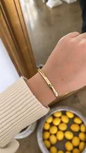 Flush Gypsy <b>Set</b> Station <b>Bangle</b> Bracelets 14K 18K Solid Gold Baguette Cut Lab Grown Diamond 0.37ct VS+ Clarity Minimalist Modern - Product Image 2