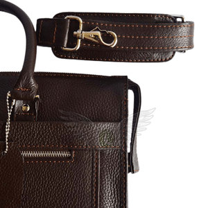 Sac pour ordinateur portable en cuir véritable durable, avec rangement fonctionnel pour fournitures de travail, idéal pour le quotidien et les voyages d'affaires - Product Image 3