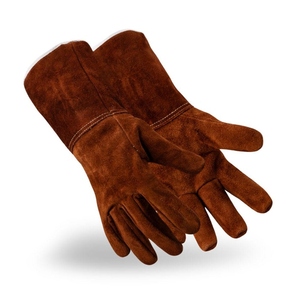 ถุงมือหนังวัวแท้คุณภาพสูงสำหรับงานเชื่อม ป้องกันการเสียดสี ทนไฟ เหมาะสำหรับงานดับเพลิง ปิ้งย่าง และงานทั่วไป - Product Image 1