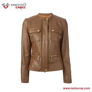 แจ็กเก็ตแบรนโดหนังระบายอากาศสำหรับผู้หญิงเสื้อผ้าขี่มอเตอร์ไซค์สำหรับฤดูหนาวขนาดพิเศษผลิตตามสั่ง - Product Image 5