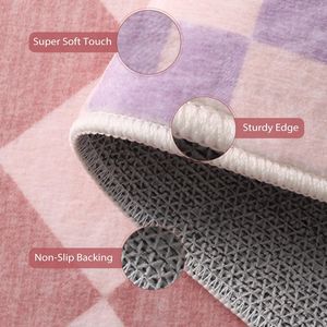 Non-Slip 2x7 Black Trellis Low Pile Indoor <b>Carpet</b> <b>Runner</b> Checkered Washable Rug for Hallways and Kitchen/Bathroom Use - Product Image 4