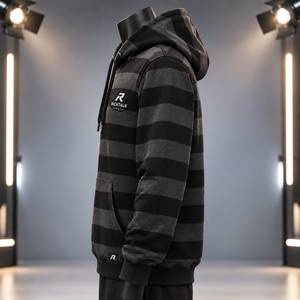 Plus Size Men's <b>Hoodies</b> & Sweatshirts Customized Stripes Anti Piling <b>Polyester</b>/Cotton Jersey Winter Regular Sleeve Oversize - Product Image 3