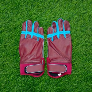 Gants de frappe professionnels à manchette courte, plusieurs couleurs disponibles, tailles adulte et junior, en cuir, pour le baseball. - Product Image 3