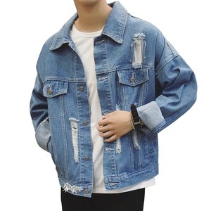 OEM Wholesale Blue Jeans Jacket Fashion Casual Streetwear High Quality Vintage Outerwear Custom Stylish Men Denim Jacket - Product Image 2