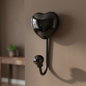 Gancho de Pared de Cerámica con Forma de Corazón, Diseño Bonito, Antioxidante, Gancho Individual para Colgar Ropa - Product Image 5