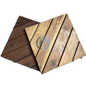 Viet Wood Eco-friendly Waterproof Anti-Slip Vietnam Acacia Wood <b>Interlocking</b> Outdoor Floor <b>Tiles</b> Contemporary Design Matt Finish - Product Image 5