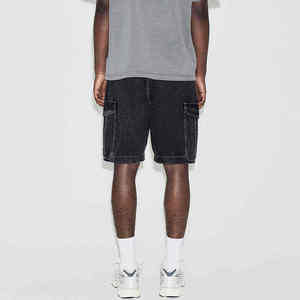 Shorts en jean décontractés pour hommes, coupe ample, couleur unie, très demandés, séchage rapide, style streetwear - Product Image 2