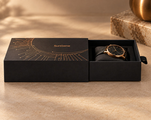 Boîte à montre personnalisée SunGene en cuivre noir - Product Image 6