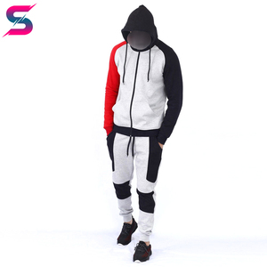 Survêtements en polyester et coton légers, personnalisés avec blocs de couleur, manches longues, fermeture éclair, simples et élégants pour un usage quotidien - Product Image 5