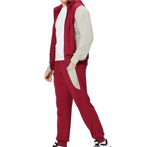 Sudadera con capucha de chándal con cremallera completa de doble sombra, ropa de calle para correr, sudaderas con capucha para hombre, servicio OEM, ropa deportiva para hombre y conjunto de 2 piezas - Product Image 4