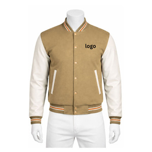 Men varsity <b>jacket</b> Shoulder Cotton breathable fabric long sleeve design stand collar button custom logo printing varsity <b>jacket</b> - Product Image 4