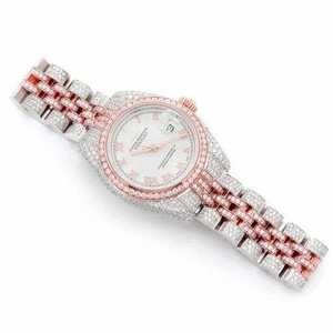 Luxury Silver Stainless Steel <b>Diamond</b> Bezel 40mm Sapphire Glass Marble Dial Day Display Business Classic Jubilee <b>Watch</b> - Product Image 4