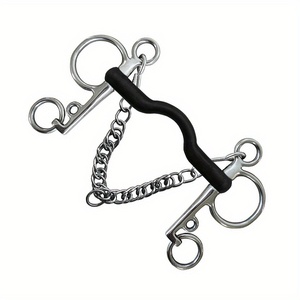 Mors en acier inoxydable, sans rouille et anti-décapage, avec embout en caoutchouc noir d'environ 18 mm d'épaisseur - Product Image 3