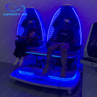 Machine de jeu d'arcade intérieure et extérieure Infinityvr Camion mobile Vr Business Double Players 9D Vr Cinema Dino Egg Chair pour enfants