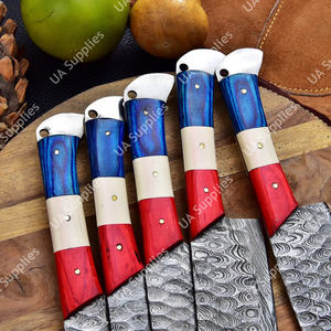 Hammered Blade Damascus Steel Industrial Grade Hand Forged Eco-Friendly Chef <b>Set</b> Ergonomic Durable Full Tang Professional Wood - Product Image 5