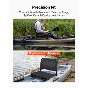 Sedile per Kayak con Telaio in Lega di Alluminio e Tessuto Oxford 600D, Supporto Lombare Confortevole, Facile Montaggio, Design Pieghevole per un Trasporto Comodo - Product Image 2
