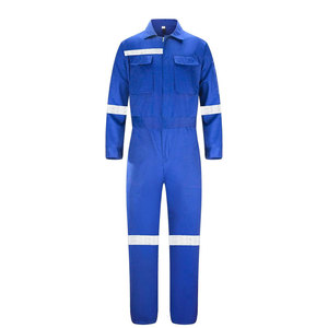 Combinaison de travail bleu marine pour homme avec bandes réfléchissantes, en coton, uniforme de sécurité - Product Image 1