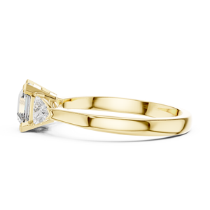 Anillo de oro amarillo de 14 quilates con diamantes cultivados en laboratorio de corte octogonal y trillón, certificado GRA, diseño de lujo, anillo multienhufe para mujer - Product Image 2