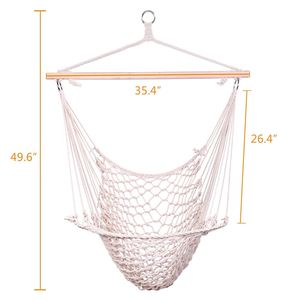 Chaise suspendue en coton beige, 2 pièces, hamac de jardin pour l'intérieur et l'extérieur, livraison gratuite, YJ - Product Image 6