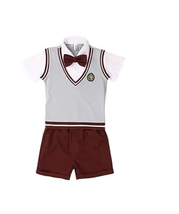Conjunto de Ropa de Uniforme Escolar Moderno para Adultos, Camiseta de Manga Corta de Algodón y Seda para Niñas y Niños - Product Image 1