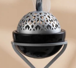 Brûleur d'encens en bois de santal métallique de luxe - Décoration minimaliste écologique pour la maison islamique - Product Image 2