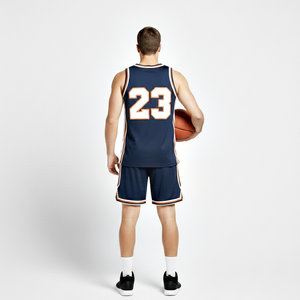 Uniformes de Baloncesto Profesionales en Color Azul Marino, Conjunto de Camiseta y Pantalones Cortos de Tela Ancha, Personalizables para Equipos, Ropa Deportiva de Tendencia - Product Image 6