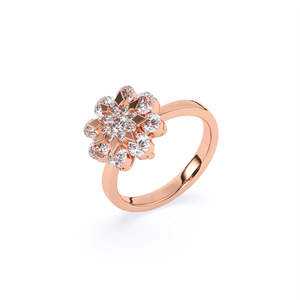 Bague de fiançailles en platine pour femme, diamant rond taille brillant, naturel et certifié, style romantique - Product Image 6