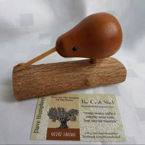 Decorative Wooden Kiwi Bird Statue For <b>Rustic</b> Interior Accent <b>Shelf</b> Display And Tabletop Home Styling - Product Image 1