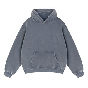 Sweat-shirt à capuche marron délavé de qualité supérieure en molleton de coton épais, coupe oversize décontractée, style vintage, personnalisé, pour la mode urbaine - Product Image 2