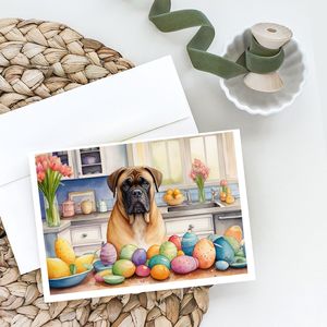 Whimsical Easter Bullmastiff Design Pack of 8 A7 Size 5x7 Blank <b>Note</b> <b>Cards</b> with Envelopes for Decorative <b>Greetings</b> - Product Image 2