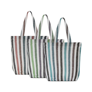 Elegant Design Good Quality 100% Carded Cotton Yarn Dyed Striped Cotton Shopping Bags at Bulk Price Exporter in India. - Product Image 6