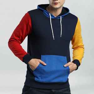 <b>Men's</b> Color Blocking Hooded <b>Sweatshirt</b> Raglan Sleeve Casual Knitted Hoodie With Pocket Now Available For Sale - Product Image 2