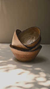 Bol de service en écorce en bois fabriqué à la main, moderne et écologique, mélange de salade personnalisé, cadeaux de mariage, nouveauté Ramadan à bas prix - Product Image 2