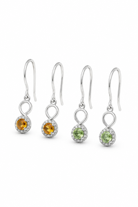 Pendientes Clásicos con Múltiples Zafiros, Chapados en Rodio, con Engaste de Garras, en Plata de Ley 92.5 - Product Image 1