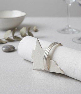 Factory Price Modern Star Shape Metal Napkin Ring Set Silver Plated Alloy Wire <b>Table</b> Serviette Buckle <b>For</b> Ramadan Holiday Hotels - Product Image 1