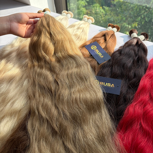 ผมต่อ RUSA HAIR แบบเป็นมัด น้ำหนัก 100 กรัม ผมแท้เวียดนาม เกรดเวอร์จิ้น ซุปเปอร์ดับเบิ้ลดรอน ไม่มีส่วนผสมของเส้นใยสังเคราะห์ สีบลอนด์ - Product Image 3