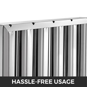 Paquete de 6 Filtros Comerciales para Campana Extractora, Acero Inoxidable 430, 5 Ranuras, 19.5W X 15.5H Pulgadas, para una Mejor Circulación de Aire - Product Image 5
