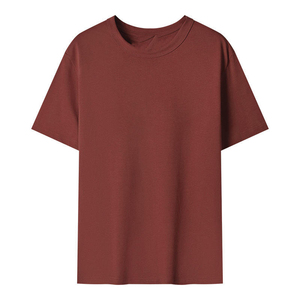 T-shirt uni à manches courtes pour homme, col rond décontracté, coupe classique, en jersey tricoté - Product Image 2