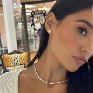 ต่างหูเพชรทรงกลม 3 กะรัต เพชรเลี้ยงในห้องปฏิบัติการ ทองคำแท้ 14K 18K แบบเรียบหรู ประดับเพชรเดี่ยว 3 ขา แบบกดติด ขายส่ง - Product Image 2