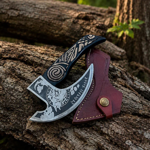 Cortador de Pizza Vikingo de Acero al Carbono Forjado a Mano, Diseño Medieval Auténtico, Ligero y Duradero - Product Image 1