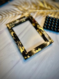 Handcrafted Black Gold Foil Acrylic <b>UV</b> Printed Customized Luxury Epoxy Photo Frame Decorative Tabletop Display Frame REHMAN - Product Image 4