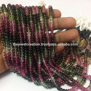 5mm Natural Multi Watermelon Tourmaline Plain Rondelle Gemstone Beads Strand <b>String</b> Bead for Jewelry Making Necklace <b>Bracelet</b> - Product Image 1