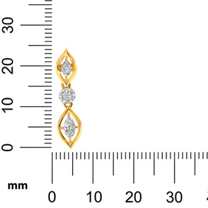 18K Yellow Gold Marquise Teardrop <b>Dangle</b> <b>Earrings</b> with Round Cut Lab Grown <b>Diamonds</b> Geometric Luxury Fine Jewelry for Women - Product Image 5