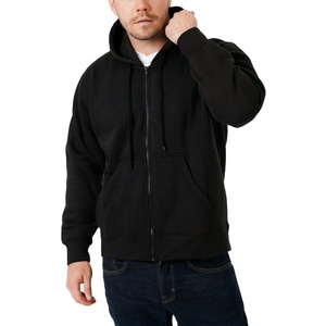 Sweats à capuche zippés sport pour hommes à la mode en polaire 100% coton solide Muscle Fit conception personnalisée sérigraphie de logo pour teint uni - Product Image 2