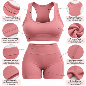 Conjunto de Yoga de 2 Piezas para Mujer, Sujetador Deportivo con Espalda Cruzada, Leggings de Cintura Media y Largo Completo, Color Rosa Polvoriento, Ecológico, Transpirable, Ropa de Gimnasio - Product Image 6