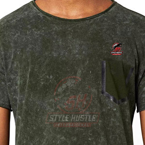 Camiseta de hombre transpirable de algodón 100% ligera con estampado y lavado ácido, de corte holgado, estilo urbano, superventas - Product Image 5