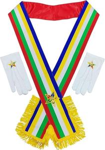 Regalia Masónica, Masonería, OES, Dama Digna, Orden de la Estrella del Este, Echarpe Completa, Echarpe AM o Echarpe PM, Logotipo Personalizado, Imán, Lavable - Product Image 3
