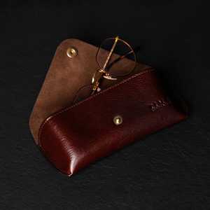 Soft Cowhide Leather Glasses Sleeve Genuine Pouch Luxury <b>Slim</b> Handmade Vintage Reading Spectacles Case Cover LGC-0031 - Product Image 4