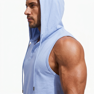 เสื้อกล้ามมีฮู้ดแบบติดกระดุมสำหรับผู้ชาย Rexfit Sports เหมาะสำหรับออกกำลังกาย ฟิตเนส เนื้อผ้าระบายอากาศได้ดี รุ่น 1983 - Product Image 3